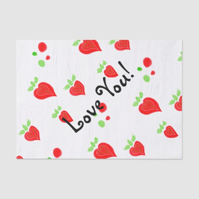 Papier Mousseline Love You Tissue Paper (Recto)
