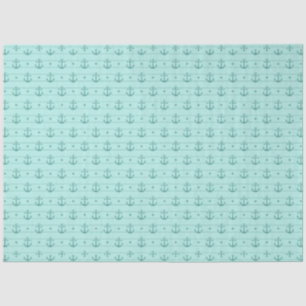 Papier Mousseline Lt Bleu et Or Série Nautique Design 6