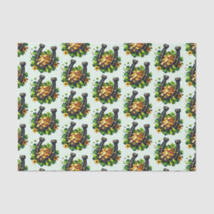 Papier Mousseline Lucky Horseshoe et Gold Coins Motif