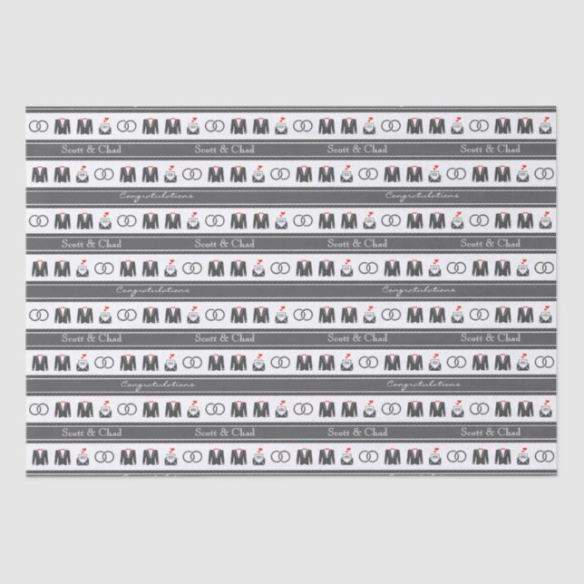 Papier Mousseline Lui et lui mariage (Recto)