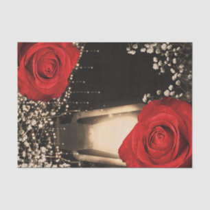 Papier Mousseline Lumière Lanterne Rustique Glow Roses Rouges Brilla