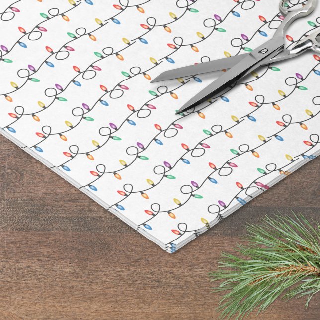 Papier Mousseline Lumières de Noël (Festive Holiday Christmas String Lights Tissue Paper)