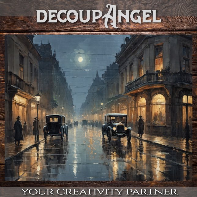 Papier Mousseline Lumières de rue Belle Époque - Découpage - (Créateur téléchargé)