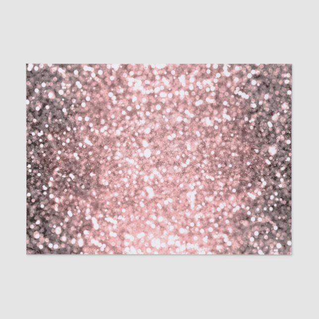 Papier Mousseline Lumières Rose Gold Sparkle Filles Pailletées (Recto)