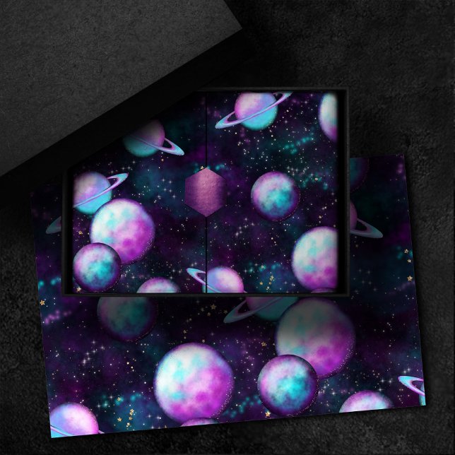 Papier Mousseline Luminosité du système solaire | Planète rose viole (Créateur téléchargé)