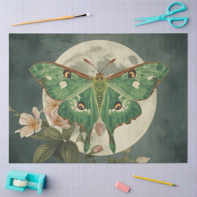 Papier Mousseline Luna Moth ConservatoryvBotanicals (Artisanat)
