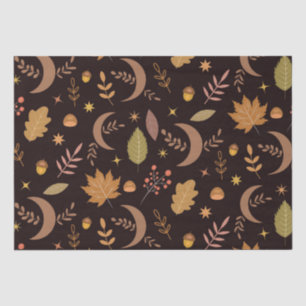 Papier Mousseline Lune bohème avec motif de feuilles d'automne   
