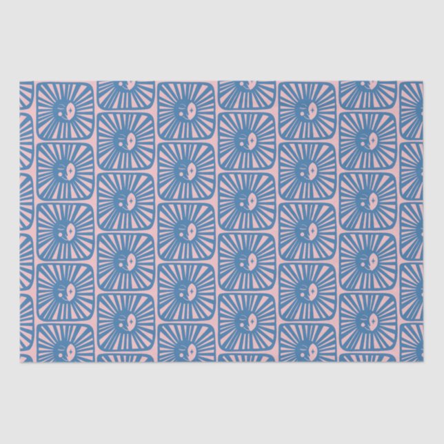 Papier Mousseline Lune brillante mignonne et charmant bleu lune lumi (Recto)