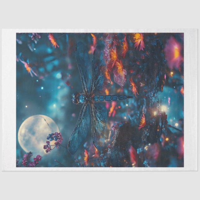 Papier Mousseline Lune de libellules (Recto)