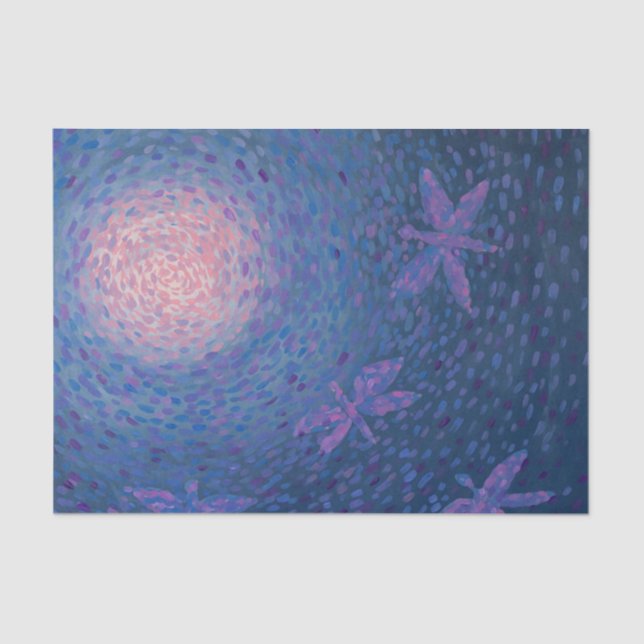 Papier Mousseline Lune de libellules (Recto)