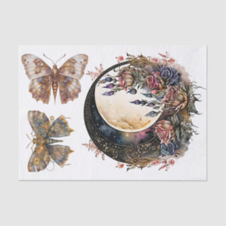 Papier Mousseline Lune gothique et art steampunk pour découpage