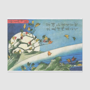 Papier Mousseline Lune Hiroshige Au-Dessus D'Une Cascade Art Japonai