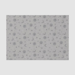 Papier Mousseline Lunes et étoiles de charbon de bois