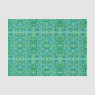 Papier Mousseline Lupine Fleurs Bohème Arabesque Motif Vert