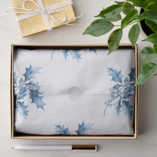 Papier Mousseline Lutins de Noël bleus