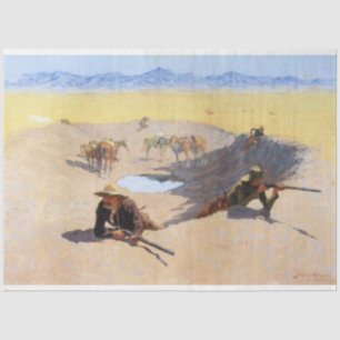 Papier Mousseline Lutter pour le trou d'eau (par Frederic Remington)