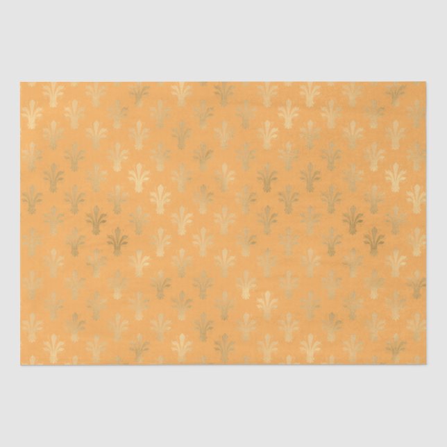 Papier Mousseline Lux Gold Fleur de Lis et Marigold (Recto)