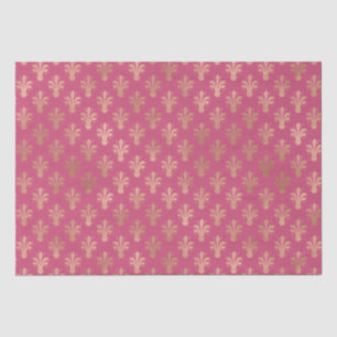Papier Mousseline Lux Gold Fleur de Lis et Raspberry Sorbet