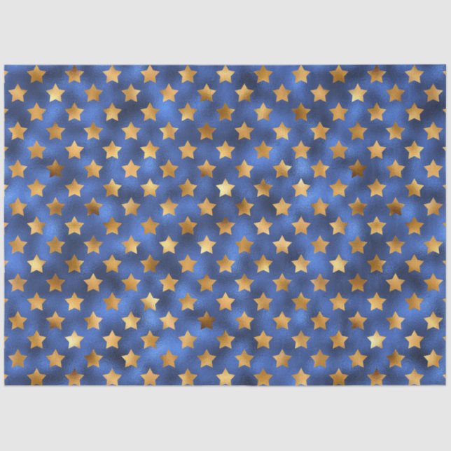 Papier Mousseline Luxe Blue and Gold Series Design 10 (Recto)