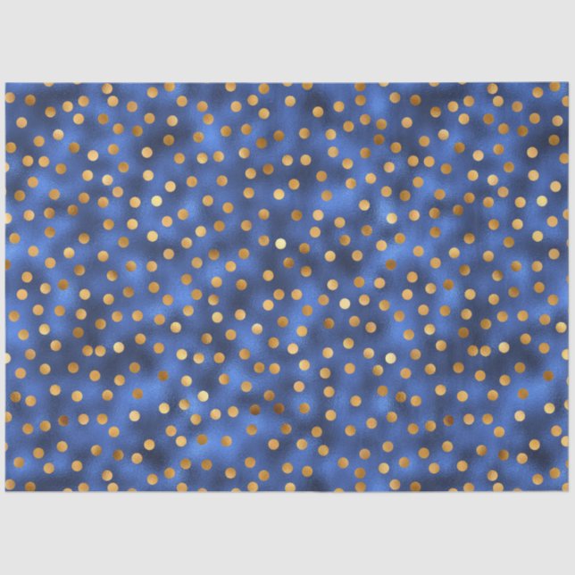 Papier Mousseline Luxe Blue and Gold Series Design 20 (Recto)