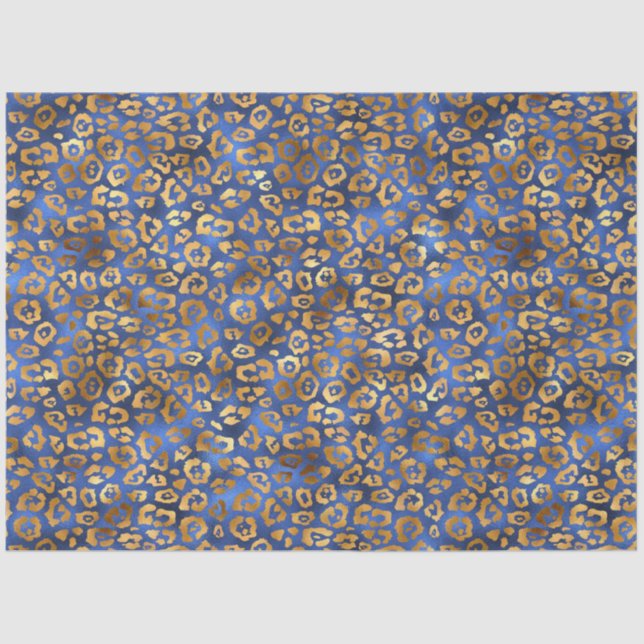 Papier Mousseline Luxe Blue and Gold Series Design 3 (Recto)