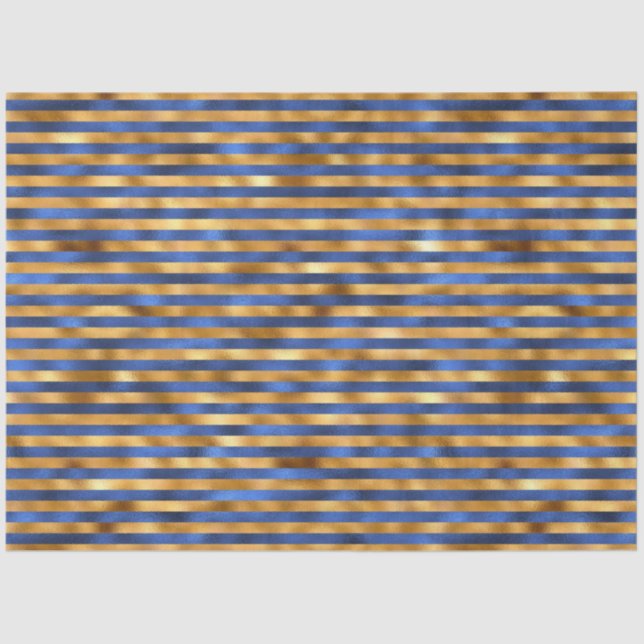 Papier Mousseline Luxe Blue and Gold Series Design 7 (Recto)