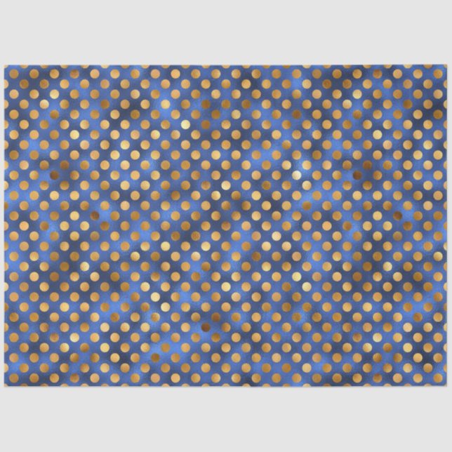 Papier Mousseline Luxe Blue et Gold Series Design 13 (Recto)