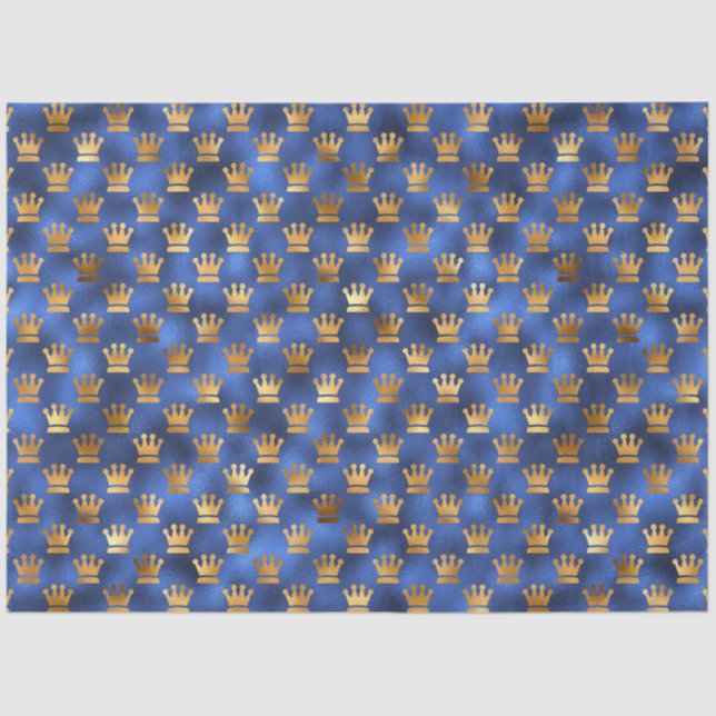 Papier Mousseline Luxe Blue et Gold Series Design 5 (Recto)