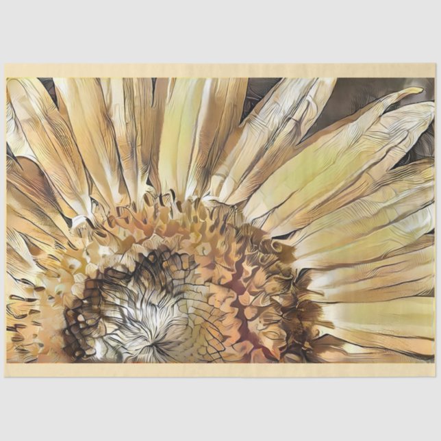 Papier Mousseline Luxe Elegant Aquarelle Collection Tournesol (Recto)