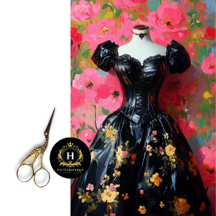 Papier Mousseline Luxe Mannequin en corse noire Mannequin rose décou