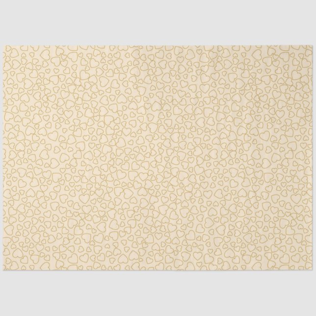 Papier Mousseline Luxe Moderne Élégant Amour Or Coeur (Recto)