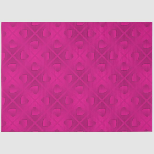 Papier Mousseline Luxe Moderne Élégant Coeur Rose (Recto)