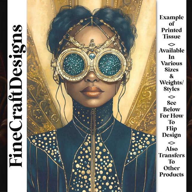 Papier Mousseline Luxueuse Steampunk Futuristic Woman Y6 Découpage (Créateur téléchargé)