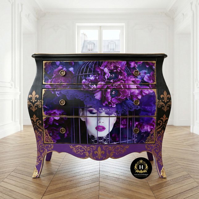 Papier Mousseline Luxueux Casquette de cage à oiseaux violet (Créateur téléchargé)