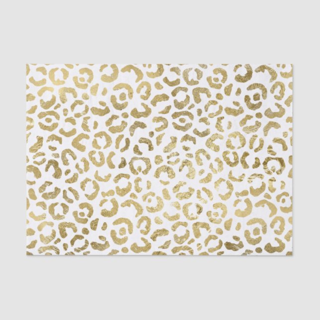 Papier Mousseline Luxueux Empreinte de léopard Glam Gold (Recto)