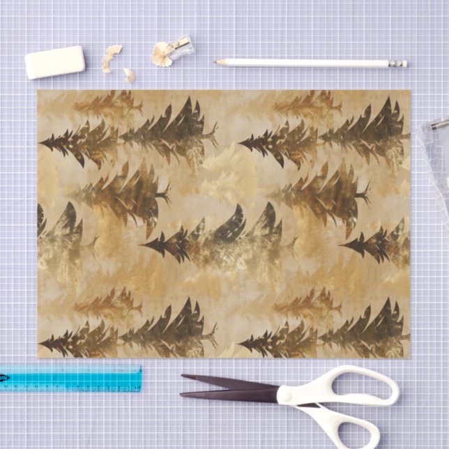 Papier Mousseline Luxury Gold & Bronze Metallic Christmas Tree  (Artisanat)