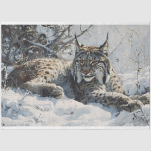 Papier Mousseline Lynx dans la page de découpage de neige