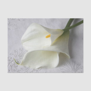 Papier Mousseline Lys calla blanc sur lin