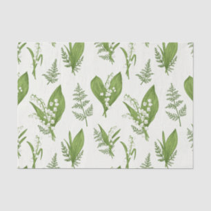 Papier Mousseline Lys de la Vallée Fleurs et Botanique Feuille