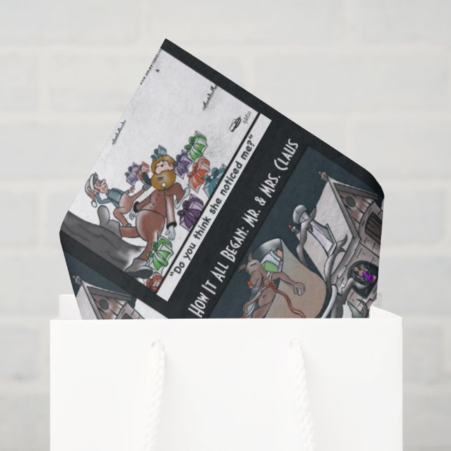 Papier Mousseline M. et Mme Claus Comment tout a commencé (Sac cadeau)