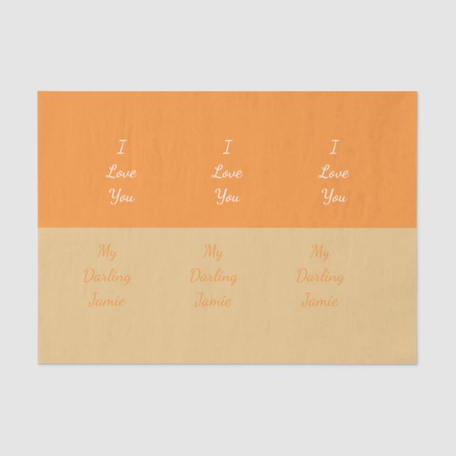 Papier Mousseline Ma chérie, je t'aime (Recto)