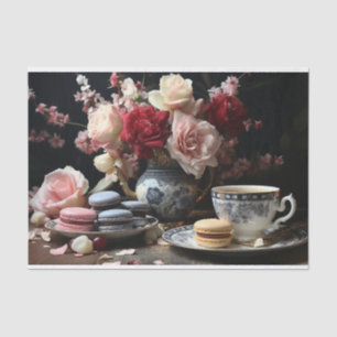 Papier Mousseline Macarons et thé
