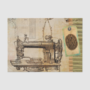 Papier Mousseline Machine à coudre de style vintage avec vieille bal