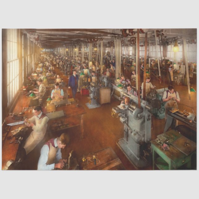 Papier Mousseline Machiniste - Mains au travail 1904 (Recto)