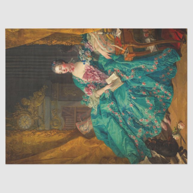 Papier Mousseline Madame de Pompadour par François Boucher (Recto)