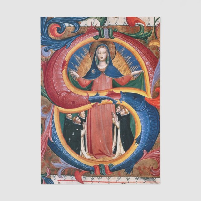 Papier Mousseline Madonna de la miséricorde avec des frères agenouil (Recto)