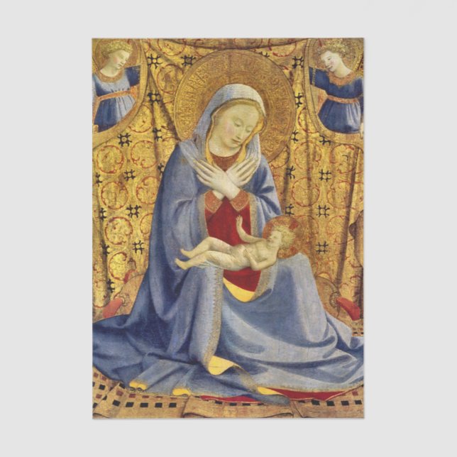 Papier Mousseline Madonna et l'enfant par Fra Angelico (Recto)