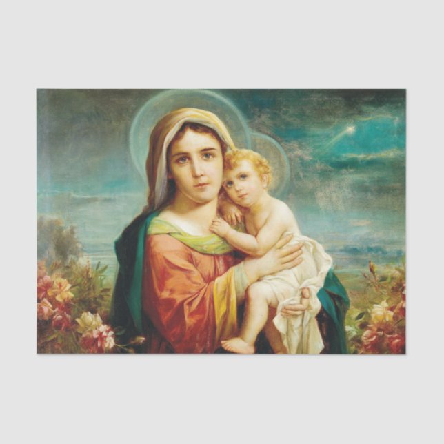 Papier Mousseline Madonna et l'enfant par Hans Zatzka (Recto)