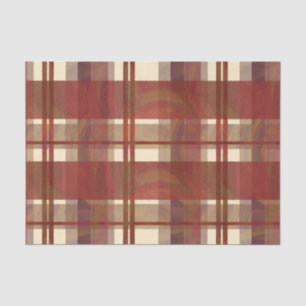 Papier Mousseline Madras Plaid Fall Red