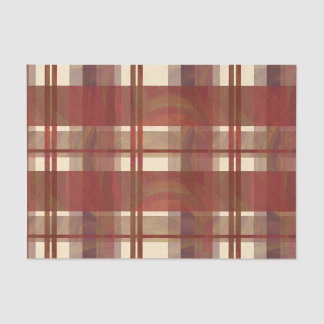 Papier Mousseline Madras Plaid Fall Red (Recto)